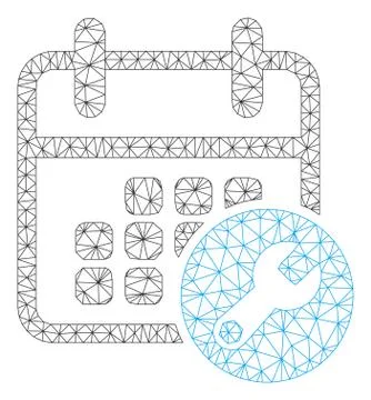 Calendar Setup Polygonal Frame Vector Mesh Illustration 스톡 일러스트