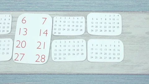 Calendar sheets and days off Stock Footage 87061849