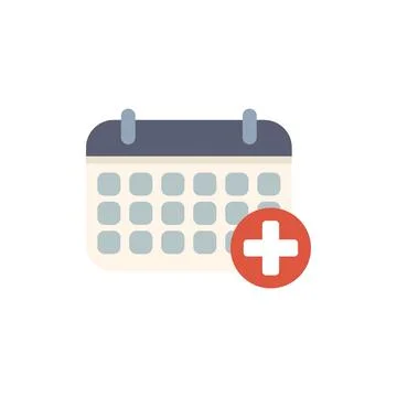 Calendar showing adding event using plus sign icon Stock Illustration