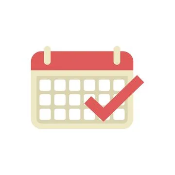 Calendar showing current date with check mark making appointment Stock Illustration