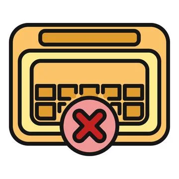 Calendar showing a deleted date or declined appointment Stock Illustration