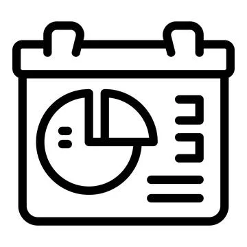 Calendar showing pie chart representing business report Illustrazione stock