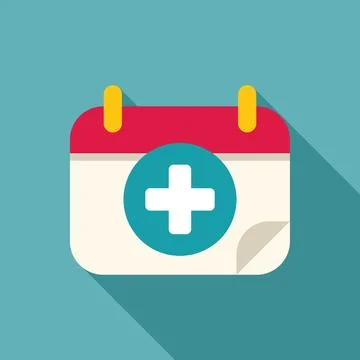 Calendar showing a plus sign for adding an important medical check up Illustrazione stock