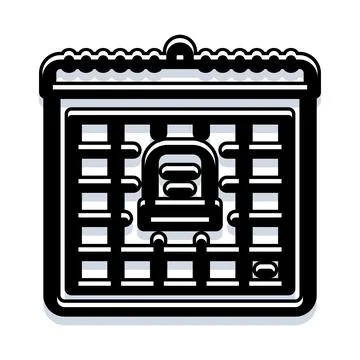 Calendar showing prison sentence countdown icon Stock Illustration