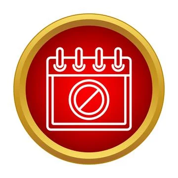 Calendar showing stop or restricted date icon Stock Illustration