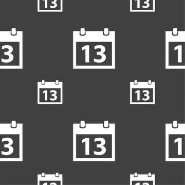 Calendar sign icon. days month symbol. Date button. Seamless pattern on a gra Stock Illustration