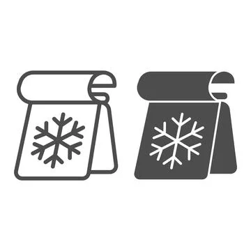 Calendar with Snowflake line and solid icon, Winter season concept, frozen Stock Illustration