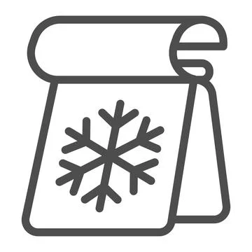 Calendar with Snowflake line icon, Winter season concept, frozen winter flake Stock Illustration