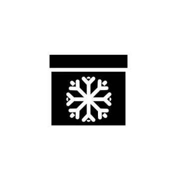 Calendar with snowflake - minimal line web icon. simple vector illustration.  Stock Illustration