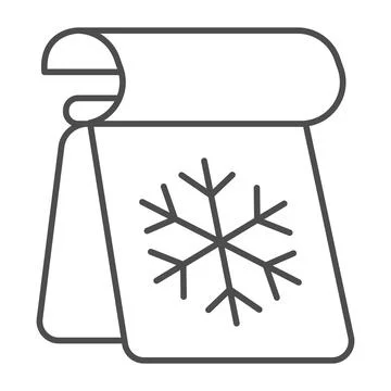 Calendar with Snowflake thin line icon, Winter season concept, frozen winter Stock Illustration