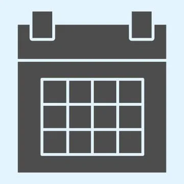 Calendar solid icon. Timetable organizer with dates on grid. Horeca vector 스톡 일러스트