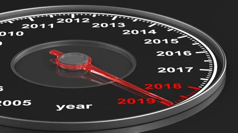 Calendar from speedometer on black background. 3D render Stock Footage 95100701