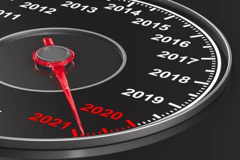 Calendar from speedometer on black background. 3D illustration Stock Illustration