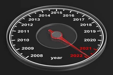 Calendar from speedometer on black background. 3D illustration Stock Illustration