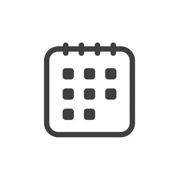 Calendar Square Shape Linear Style Icon Vector Stock Illustration