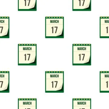 Calendar with St. Patrick Day pattern seamless Stock Illustration