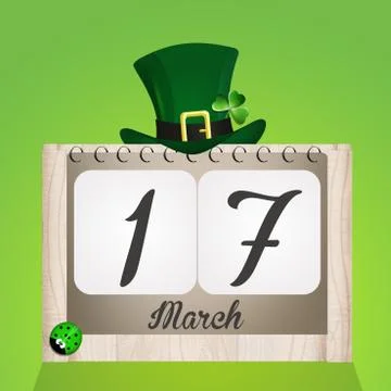 Calendar for St. Patrick's day Stock Illustration