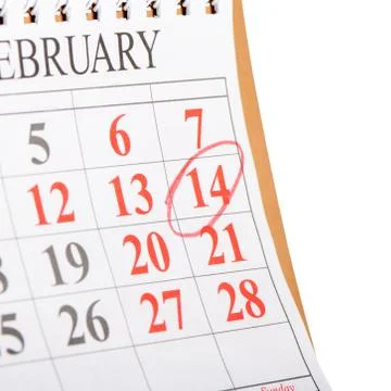Calendar with St. Valentine date Stock Photos