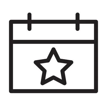 Calendar with star icon vector for graphic design, logo, web site, social med Stock Illustration