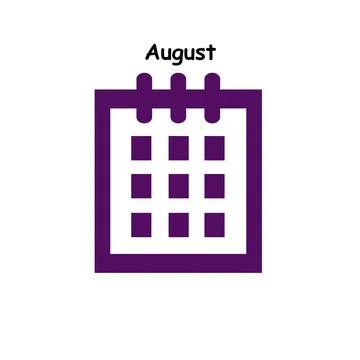 Calendar tab for August - illustration Stock Illustration