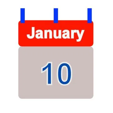 Calendar tab dated January 10th - illustration Stock Illustration