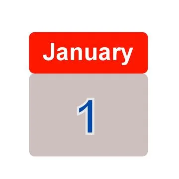 Calendar tab dated January 1st - illustration Stock Illustration