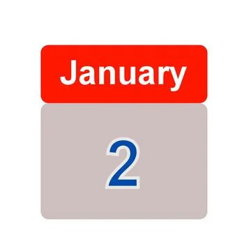Calendar tab dated January 2nd - illustration Illustrazione stock