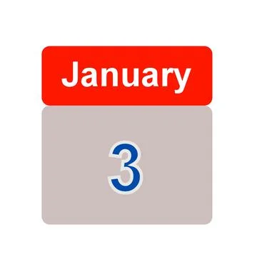 Calendar tab dated January 3rd - illustration Stock Illustration