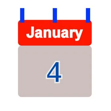 Calendar tab dated January 4th - illustration Stock Illustration