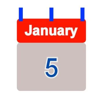 Calendar tab dated January 5th - illustration Stock Illustration