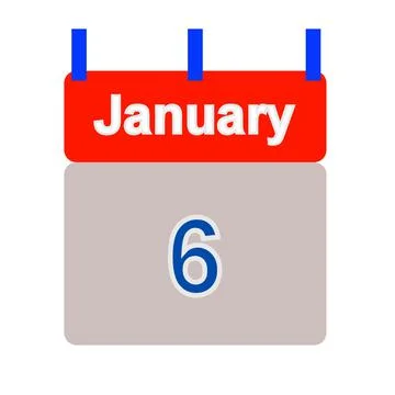 Calendar tab dated January 6th - illustration Stock Illustration