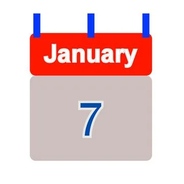 Calendar tab dated January 7th - illustration Stock Illustration