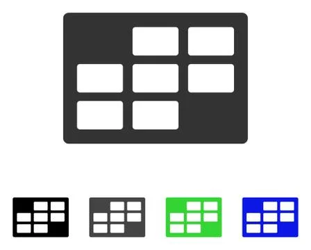 Calendar Table Flat Icon Stock Illustration