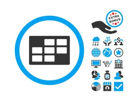Calendar Table Flat Vector Icon With Bonus Stock Illustration