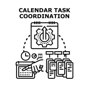 Calendar task coordination process planning concept Stock Illustration
