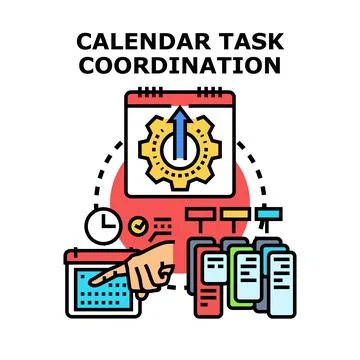 Calendar task coordination process planning concept Stock Illustration