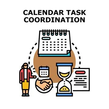 Calendar task coordination workflow planning management concept イラスト素材