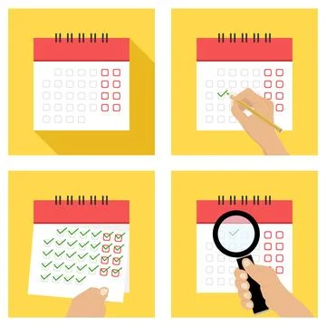 Calendar, tear-off calendar, put the date in the calendar Stock Illustration