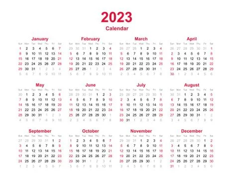 Calendar template 2023 Stock Illustration