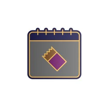 Calendar, ticket color gradient vector icon Illustrazione stock