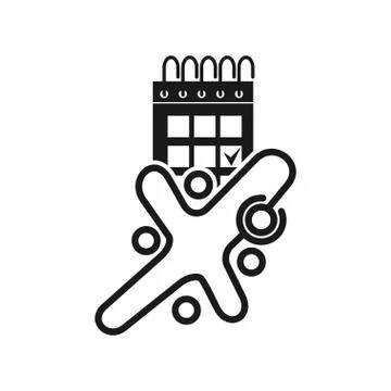 Calendar Time Commitment Teamwork Together Black Logo Stockillustratie