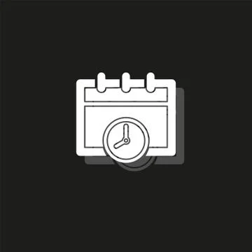 Calendar time icon - vector deadline illustration, event reminder symbol Stock Illustration