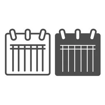 Calendar, timetable, schedule, appointment line and solid icon, education 스톡 일러스트