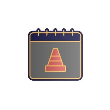 Calendar, trafficcone color gradient vector icon 스톡 일러스트