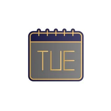 Calendar, tuesday color gradient vector icon 스톡 일러스트