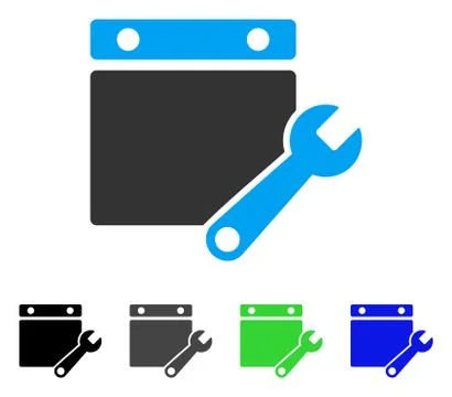 Calendar Tuning Flat Icon Stock Illustration