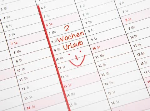 Calendar two week holiday Photos