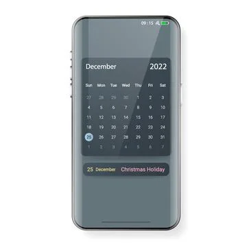 Calendar user interface christmas 2022 Illustrazione stock