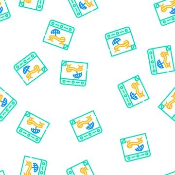 Calendar vacation vector seamless pattern Stock Illustration