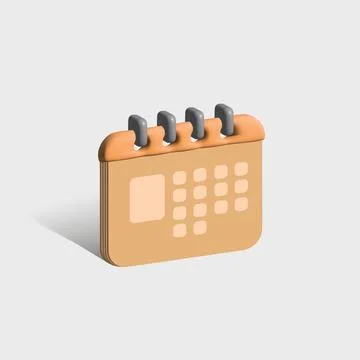 Calendar vector 3d icon. calendar 3d illustration. Stock Illustration